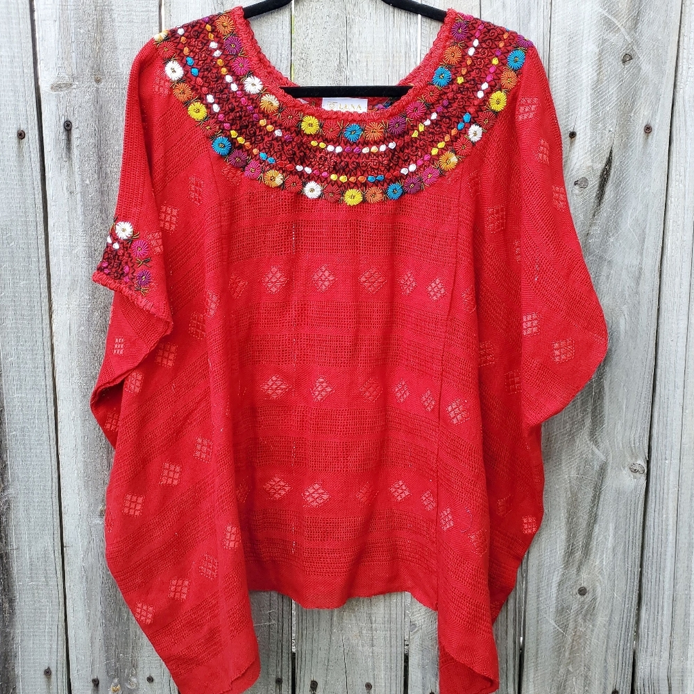 Luna Antigua hand woven huipil top